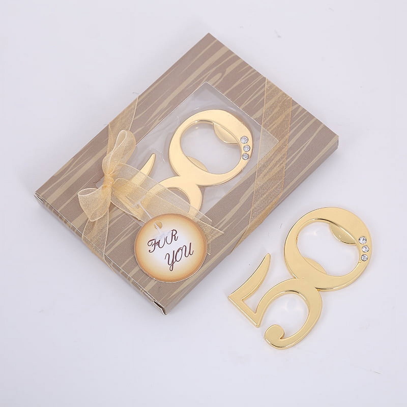 50Th Gold Wedding anniversary favors for guests 30th Birthday Bottle Opener Lottery gifts for 25th Bridal shower Party souvenir